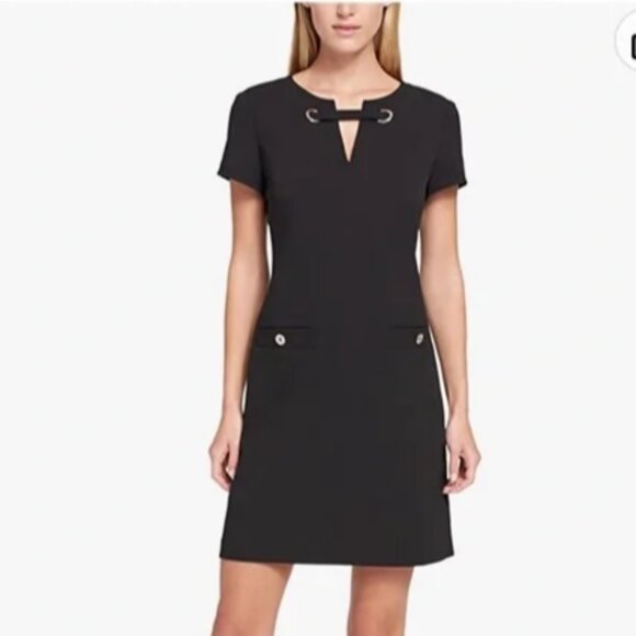 Tommy Hilfiger Black Dress With Gold Accents - Picture 1 of 7